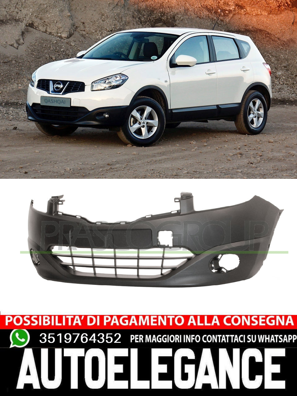Paraurti Prasco Anteriore CON TRACCE LAVAFARI per NISSAN QASHQAI 62022BR10H