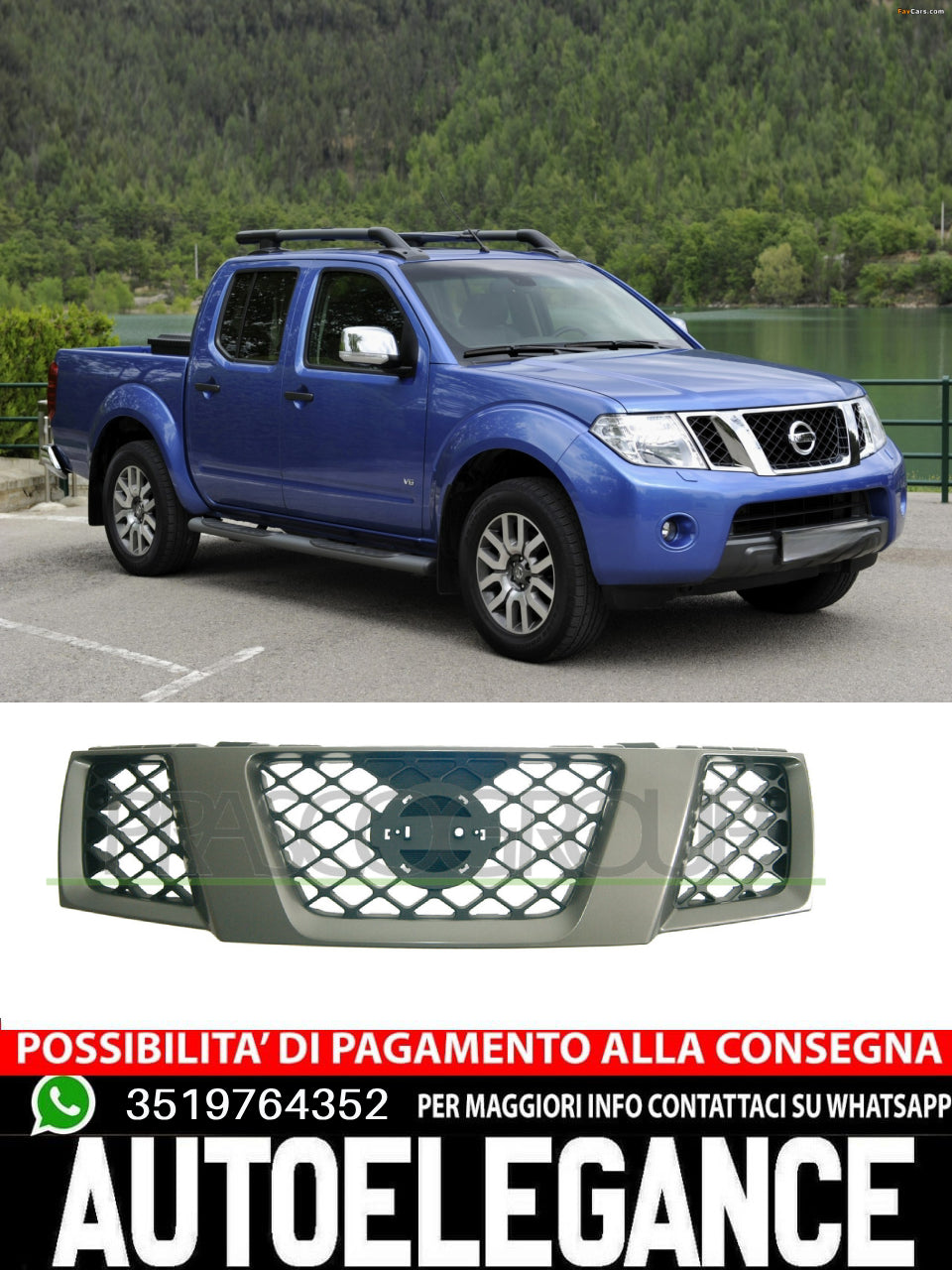 Front Radiator Grille Prasco MOD. NAVARA GREY For Nissan Pathfinder 