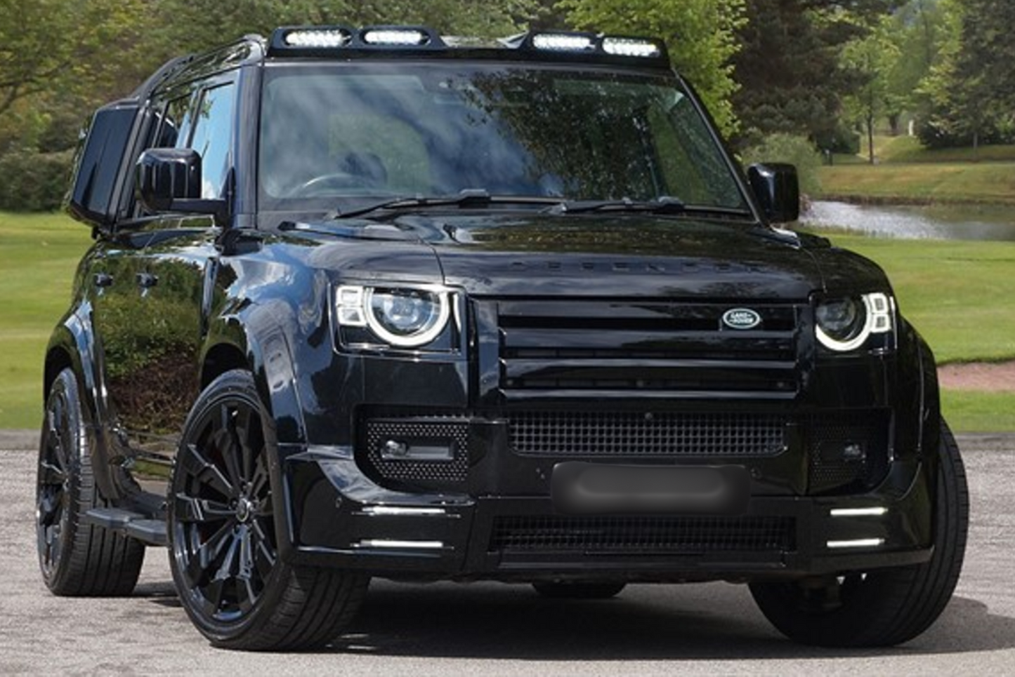 💕SPOILER ANTERIORI CON LED  LAND ROVER  DEFENDER 110 L663 NERO  LUCIDO 2020+ 💕