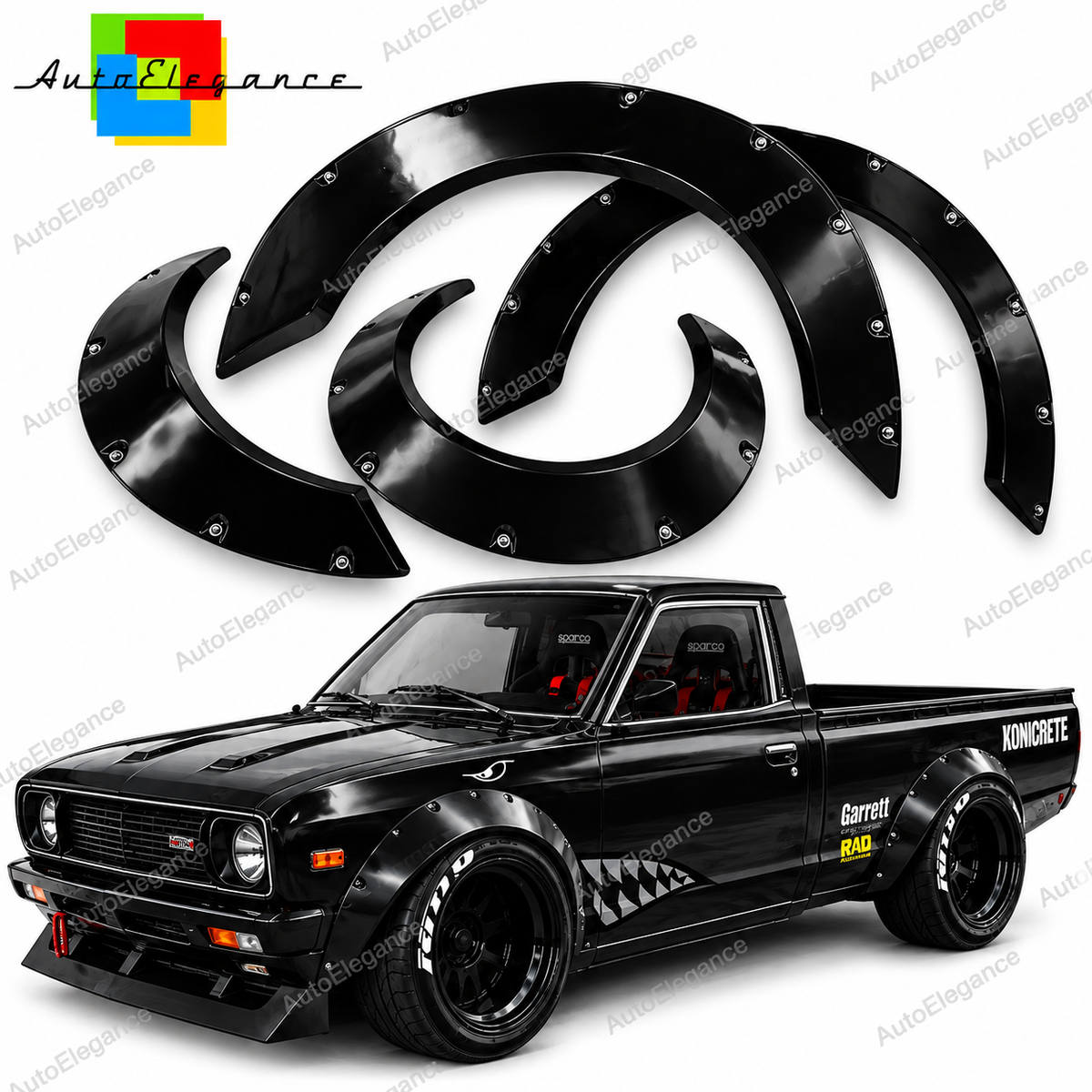 👉ART.10830 Kit passaruota larghi adatto per Datsun 620 1972-1979👈