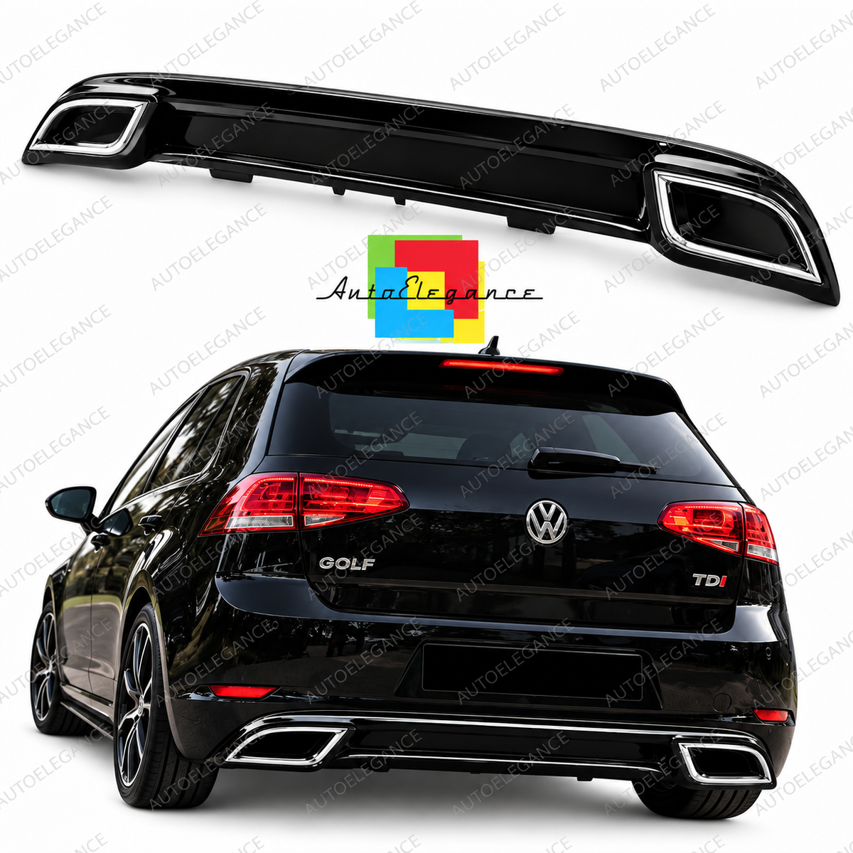 👉Diffusore posteriore adatto per VW Golf 7 2012-2016 7.5 Look👈