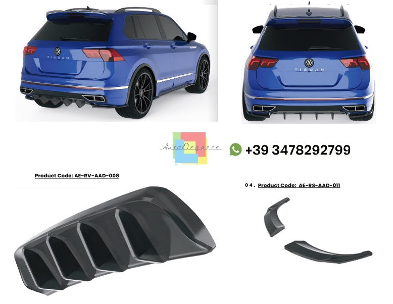 💫 DIFFUSORE + FLAPS ADATTO PER VOLKSWAGEN TIGUAN R MK2 FACELIFT 2020-2024💫