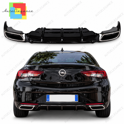 👉0435 DIFFUSORE POSTERIORE ADATTO PER OPEL INSIGNIA B 2018+ LOOK NERO LUCIDO👈