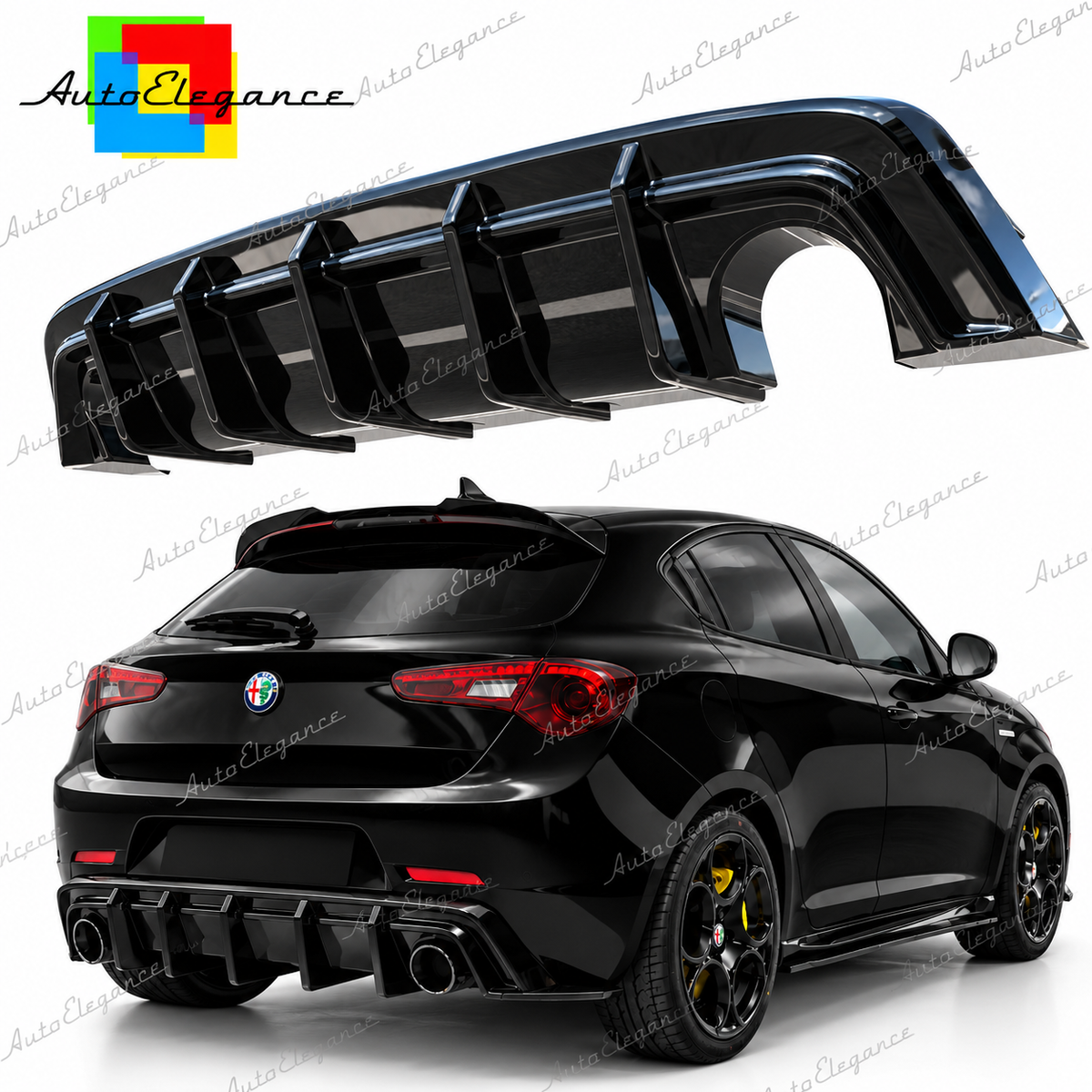 👉ART.10080 DIFFUSORE ADATTO PER ALFA ROMEO GIULIETTA 1+1 NERO LUCIDO👈