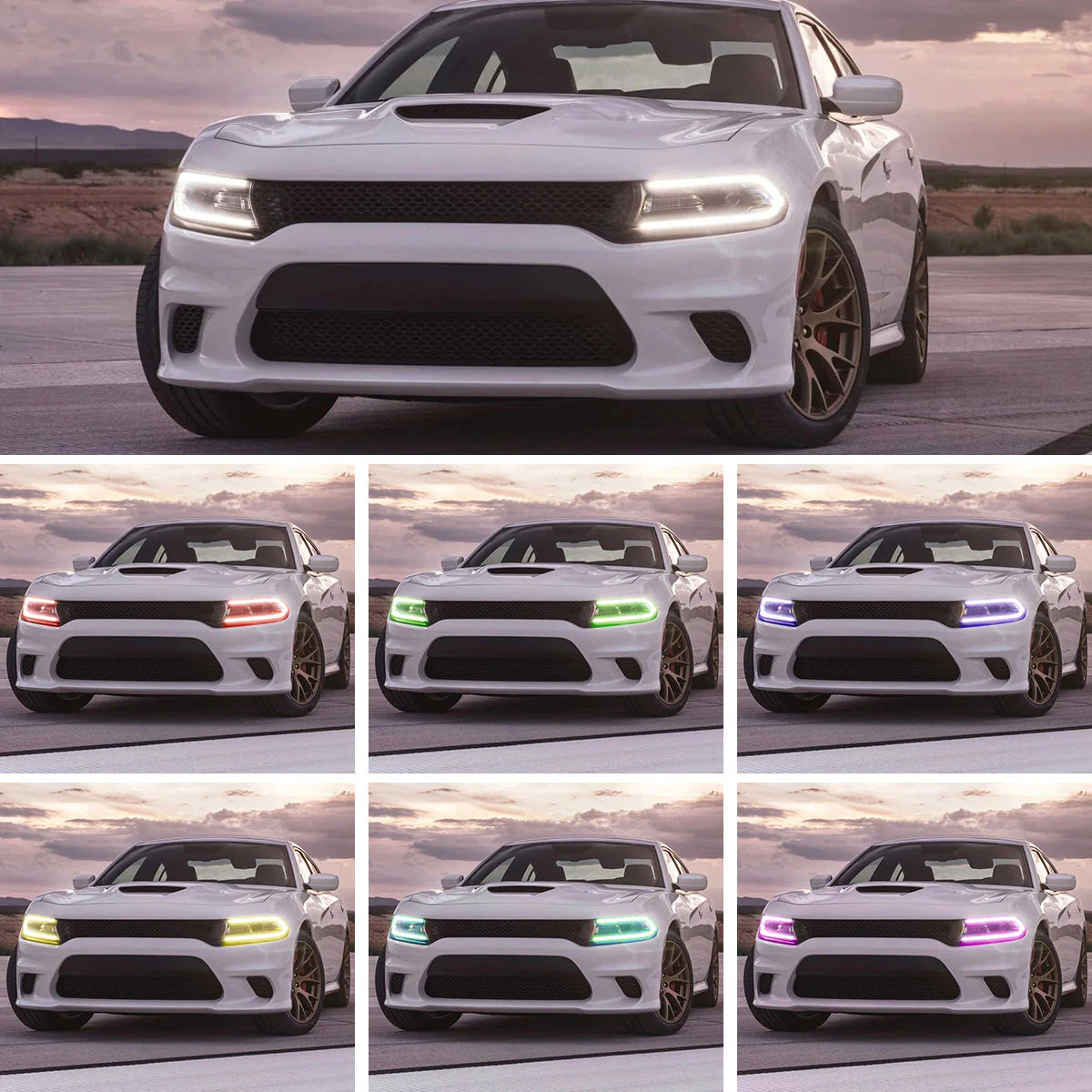 Fari per proiettore RGB per Dodge Charger 2015-UP (obiettivo a doppio raggio con sistema di cambio colore)