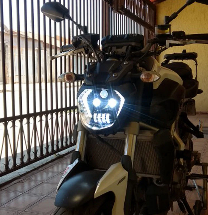 💕ART.7875 FARO MOTO FULL FULL LED YAMAHA MT07 Headlight FZ07 2014 -2017 DRL💕