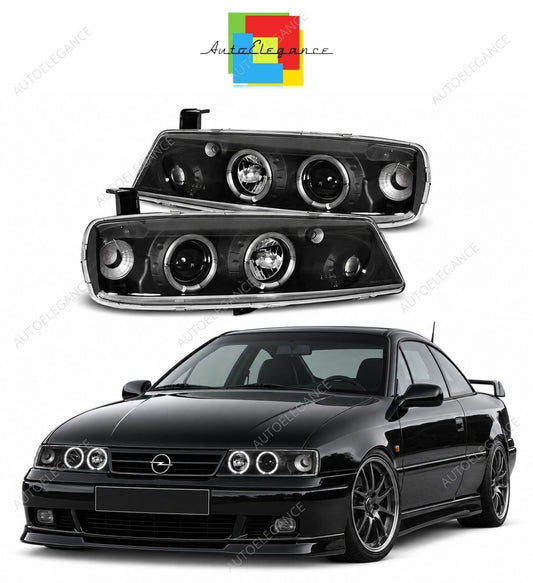 💕 Fari Anteriori Adatti per Opel Calibra 90-97 Angel Eyes Neri 💕