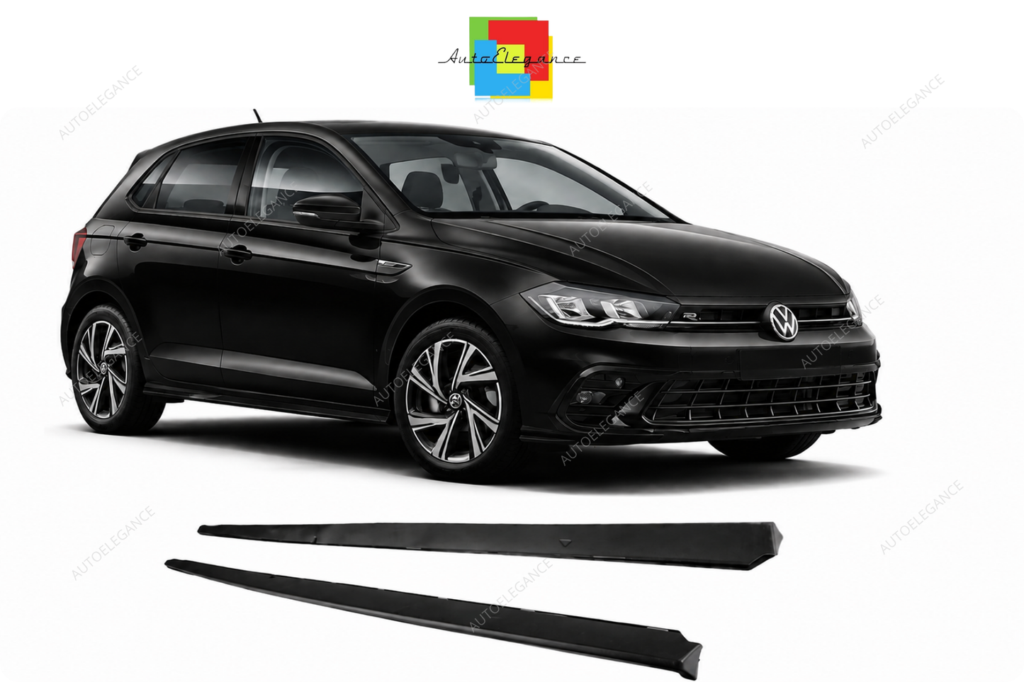 💕ESTENSIONI MINIGONNE VOLKSWAGEN VW POLO 17- LOOK GTI NERO OPACO💕
