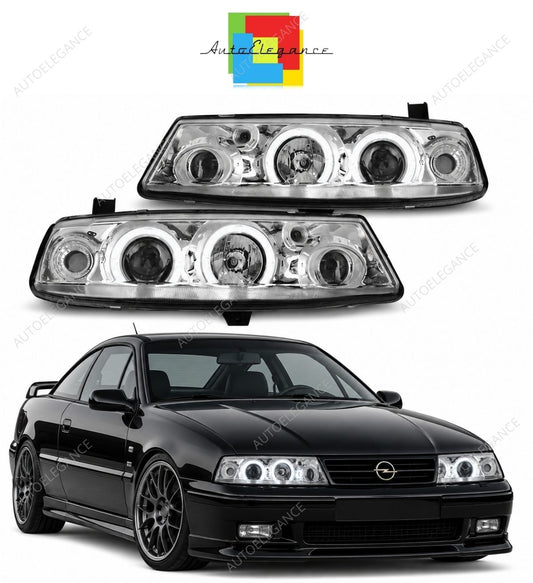 💕 Fari Anteriori Adatti per Opel Calibra 90-97 Angel Eyes Cromati 💕