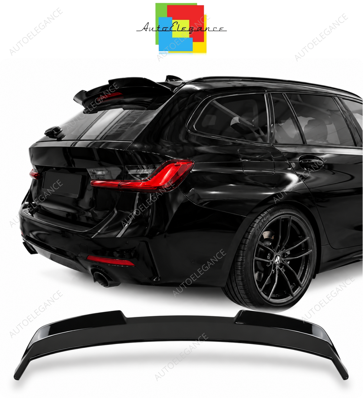 💕 Spoiler Tetto HAUER Adatto per BMW G21 G81 Touring Nero Lucido 💕