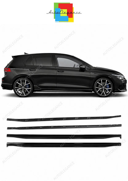 💕ESTENSIONI MINIGONNE LATERALI VOLKSWAGEN VW GOLF 8 LOOK R LINE NERO LUCIDO💕