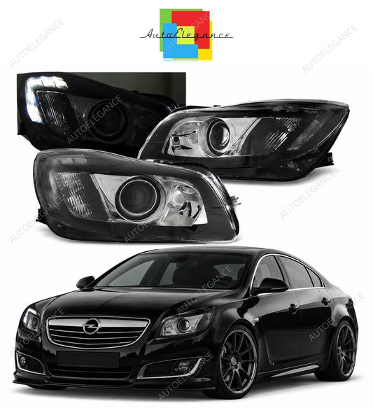 💕 Fari Anteriori Adatti per Opel Insignia 08-12 Black True DRL LED 💕
