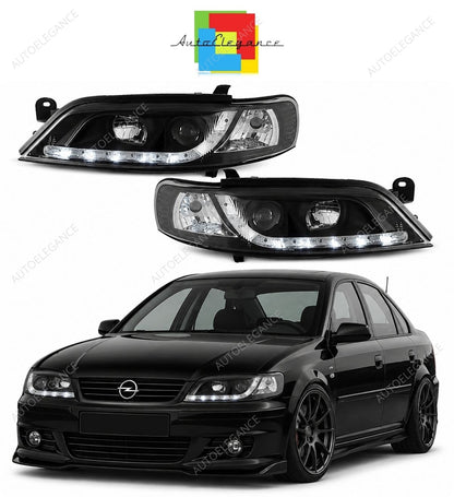 💕 Fari Anteriori Adatti per Opel Vectra B 99-02 LED Daylight Neri 💕