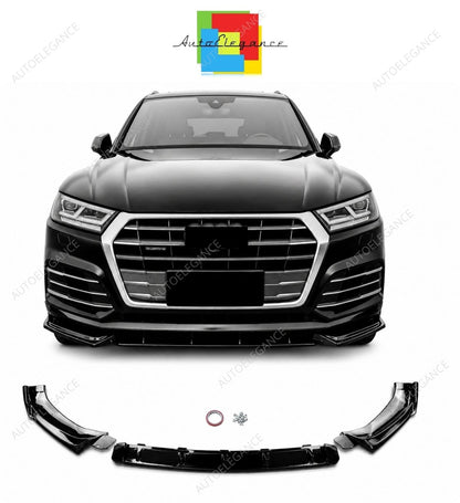 💕 Splitter Anteriore Adatto per Audi Q5 SQ5 FY S-Line 18-20 ABS Nero 💕
