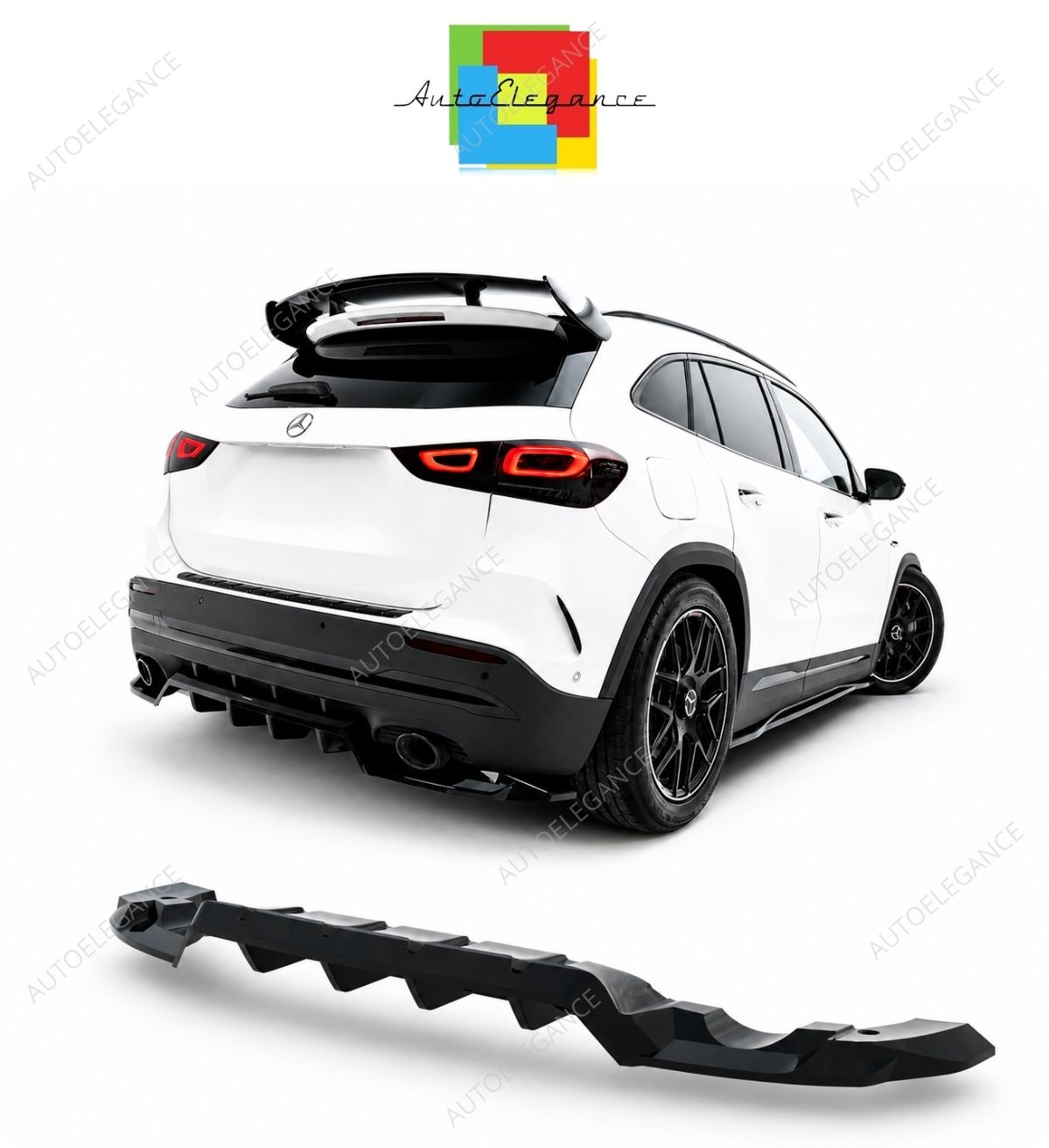 💕 Splitter Posteriore Adatto per Mercedes GLA 35 H247 Facelift 💕