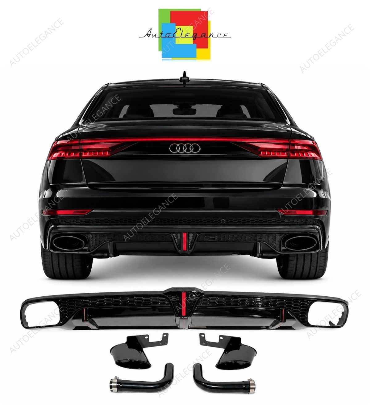 💕Diffusore Posteriore Adatto Per Audi Q8 2018-2023 Look RSQ8💕