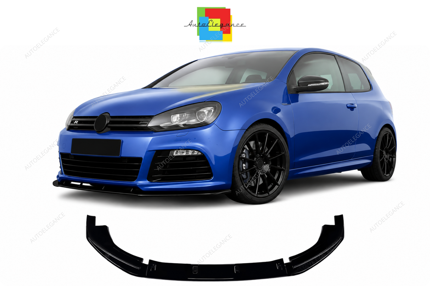 💕 Splitter Anteriore Solo per VW Golf 6 R20 08-13 ABS Nero Lucido 💕