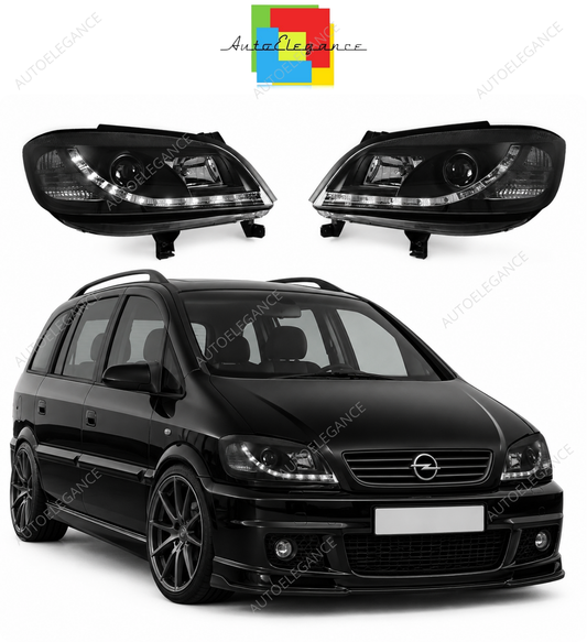 💕 Fari Anteriori Adatti per Opel Zafira A 99-05 LED Daylight Neri 💕