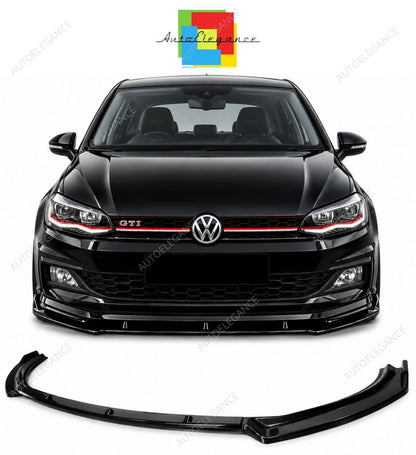 💕 Splitter Adatto per VW Polo AW1 17+ Look Standard EVO Nero Lucido 💕