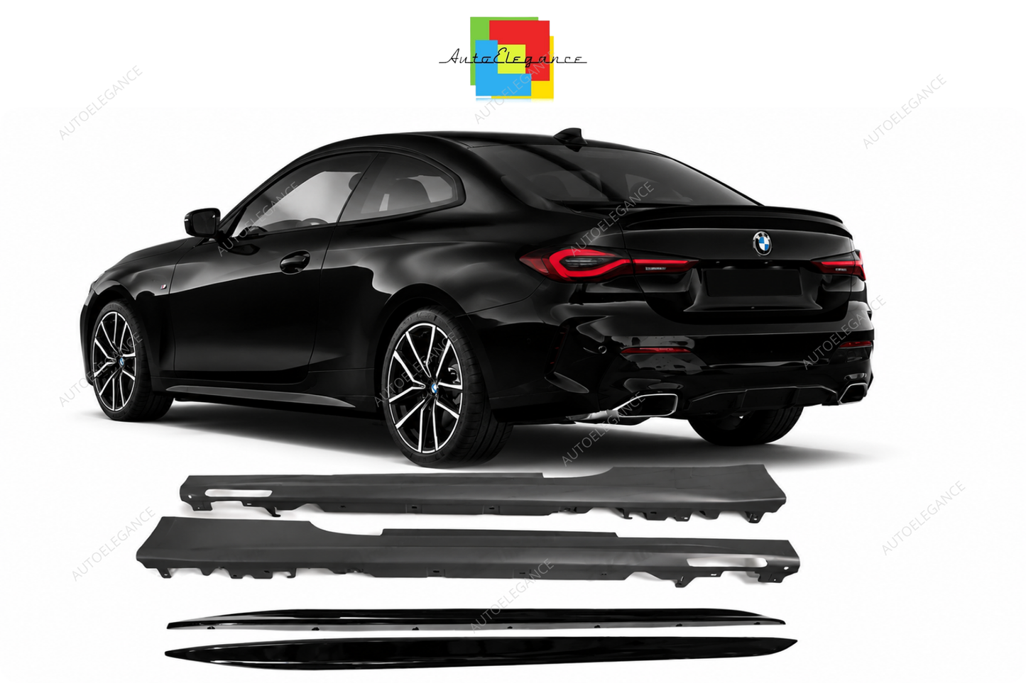 💕MINIGONNE LATERALI BMW G22 G23 20-24 LOOK M PERFORMANCE LUCE D'AMBIENTE💕