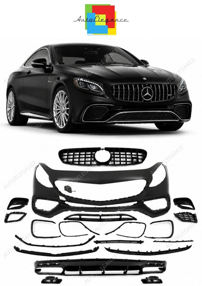 💕 Body Kit Adatto per Mercedes Classe S C217 15-21 S65 Design Nero 💕