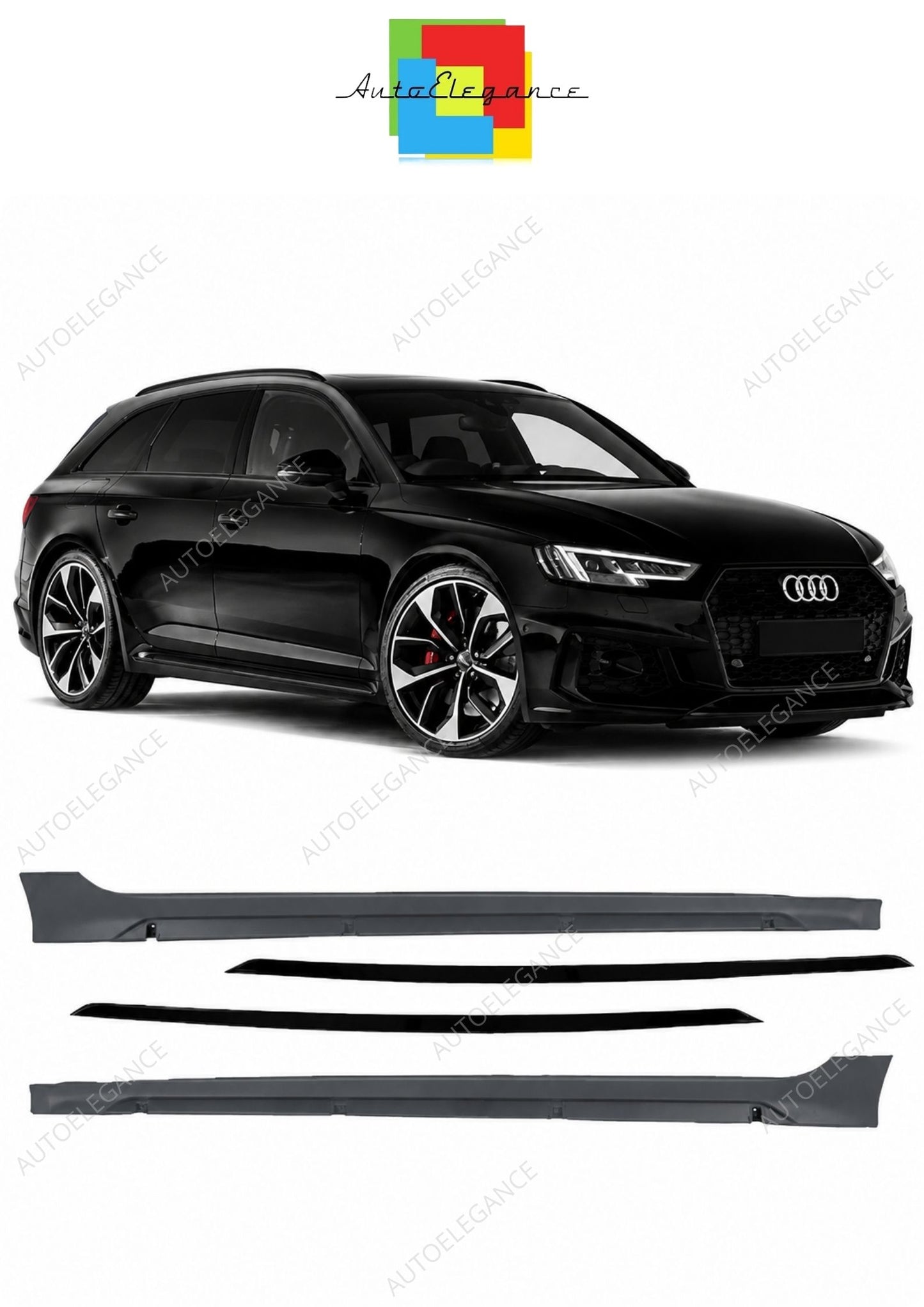 💕 Sotto Minigonne Adatte per Audi A4 B9 17-20 Look RS4 💕