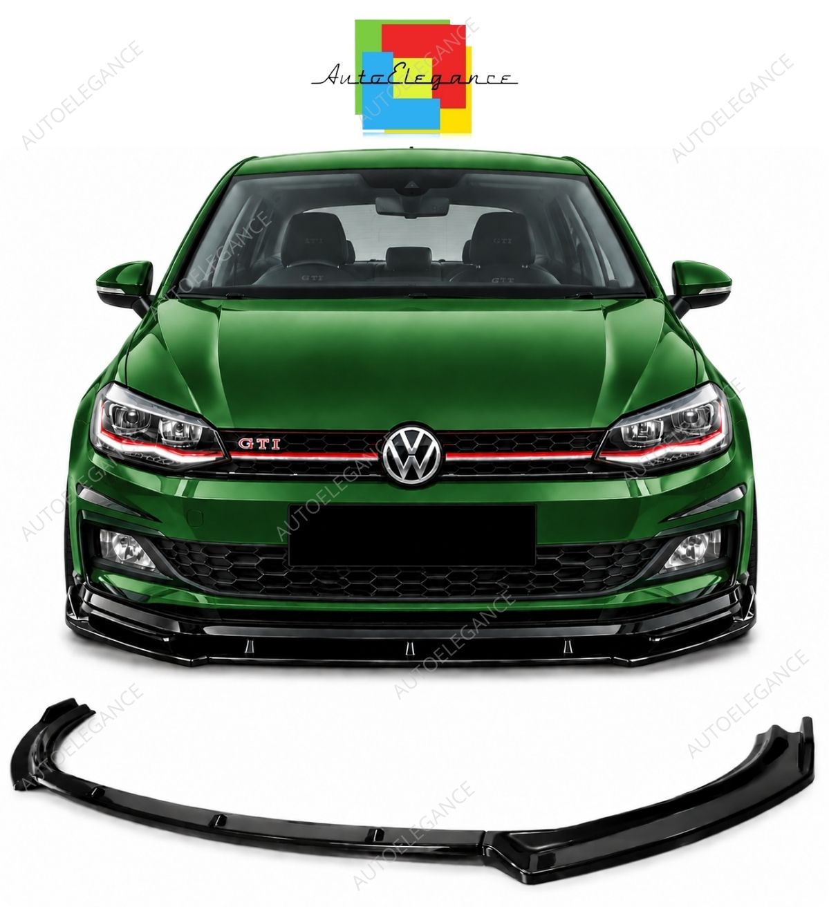 💕 Splitter Adatto per VW Polo AW1 17+ Look Standard EVO Nero Lucido 💕