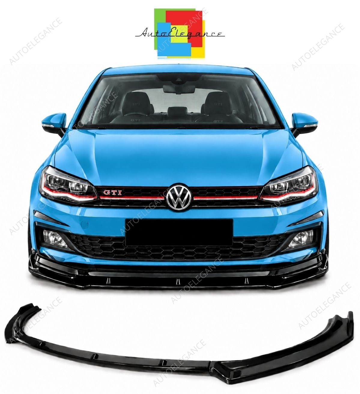 💕 Splitter Adatto per VW Polo AW1 17+ Look Standard EVO Nero Lucido 💕