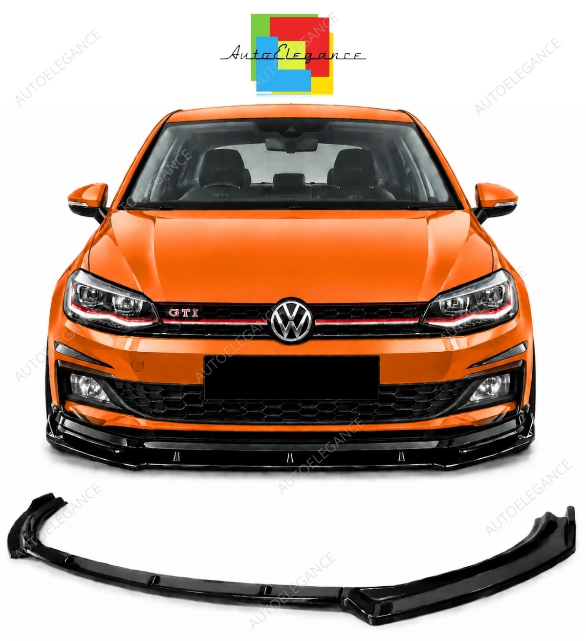 💕 Splitter Adatto per VW Polo AW1 17+ Look Standard EVO Nero Lucido 💕