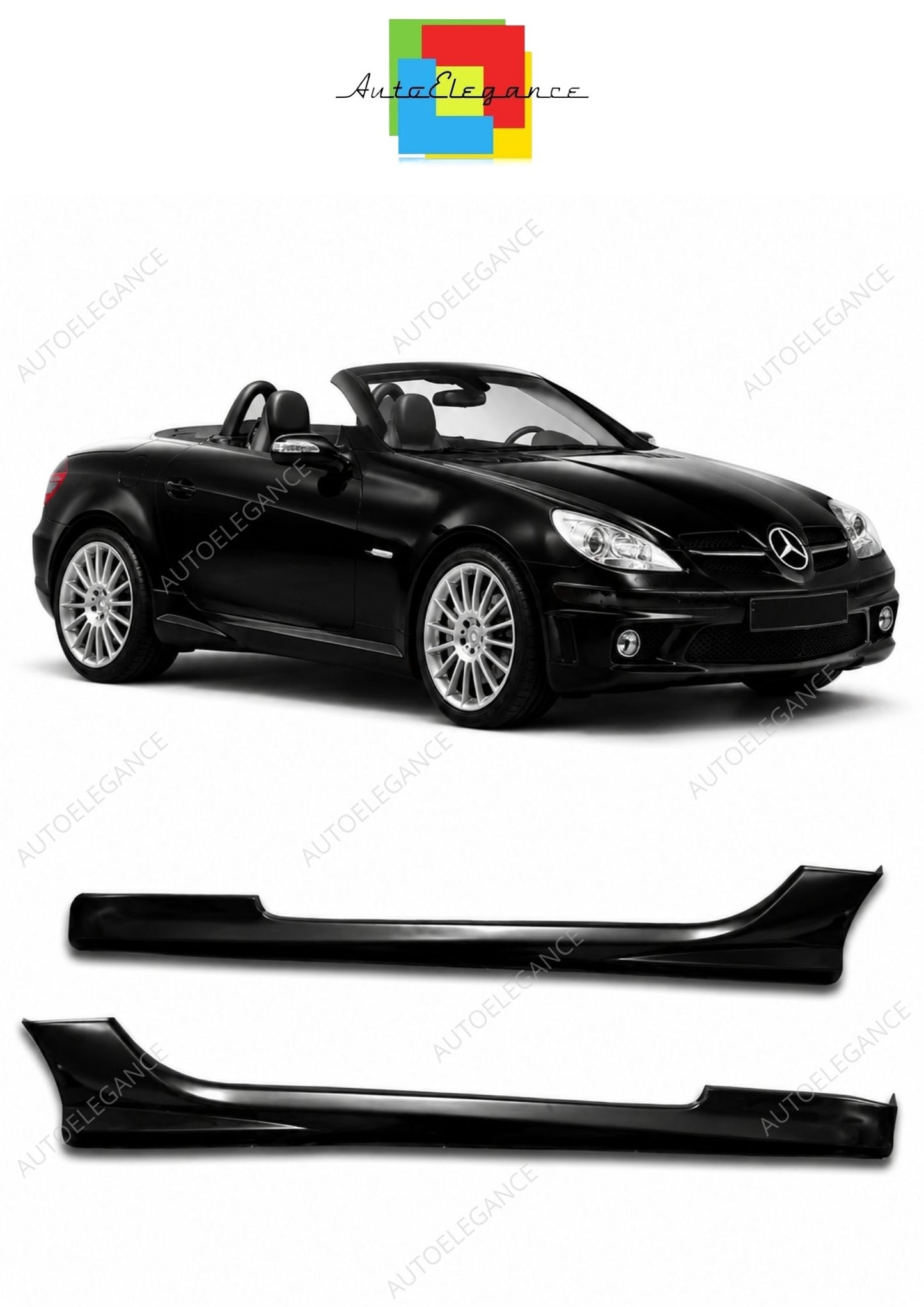 💕 Sotto Minigonne Adatte per Mercedes SLK R171 04-11 Look AMG Nero 💕