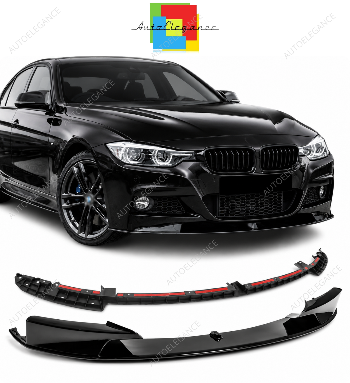 💕Spoiler Lip Anteriore Performance Adatto per BMW F30 F31 M-Pack Nero Lucido💕