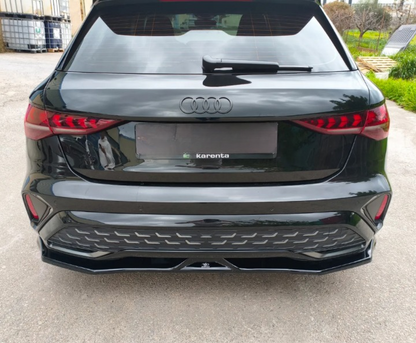 💕ART.9701  Splitter posteriore Audi A3 S-Line 8Y Faceback NERO LUCIDO💕