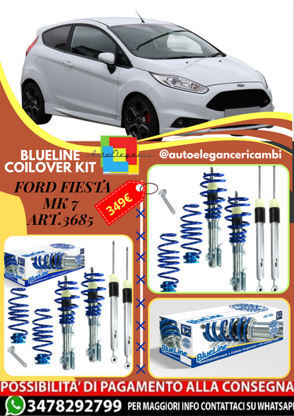 🎀Art.3685 Kit assetto sportivo a ghiera BlueLine adatto per Ford Fiesta Mk 7🎀