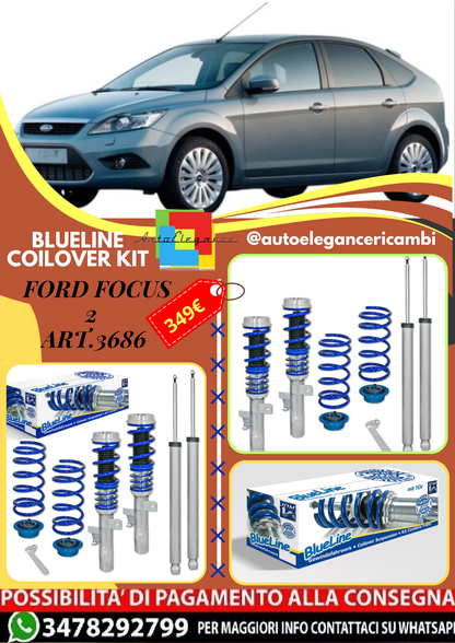 🎀Art.3686 Kit assetto sportivo a ghiera BlueLine adatto per Ford Focus 2 🎀