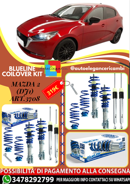 🎀Art.3708 Kit coilover sportivo BlueLine adatto per Mazda 2 (DJ1)🎀