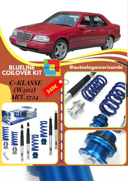🎀Art.3724 Kit coilover sportivo BlueLine adatto per Mercedes C-Klasse (W202)🎀