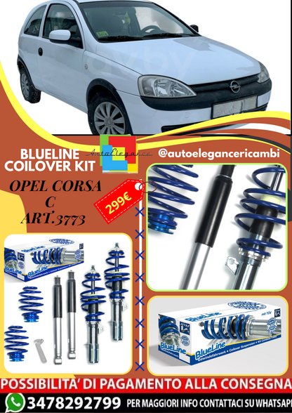 🎀Art.3773 Kit assetto sportivo ghiero Blueline adatto per Opel Corsa C 🎀