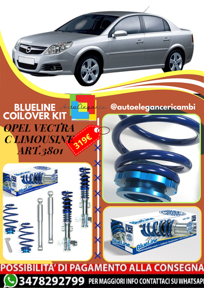 🎀Art.3801 Kit assetto a ghiera Blueline adatto per Opel Vectra C Limousine 🎀