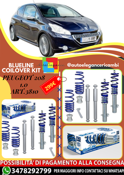 🎀Art.3810 Kit coilover sportivo Blueline adatto per Peugeot 208 2012-2019🎀