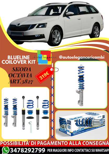 🎀Art.3827 Kit coilover sportivo BlueLine adatto per Skoda Octavia 4Drive🎀