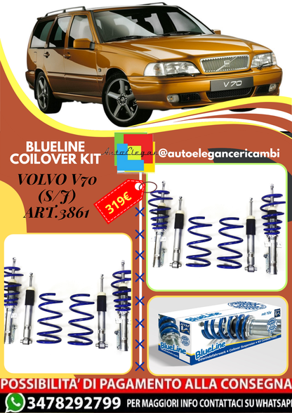 🎀Art.3861 Kit assetto sportivo a ghiera BlueLine adatto per Volvo V70 (S/J)🎀