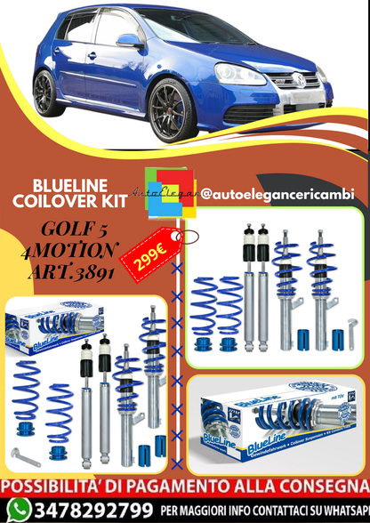 🎀Art.3891 BlueLine Kit coilover sportivo adatto per VW Golf 5 4Motion🎀