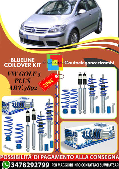 🎀Art.3895 Kit coilover sportivo BlueLine adatto per VW Golf 6 1.4🎀