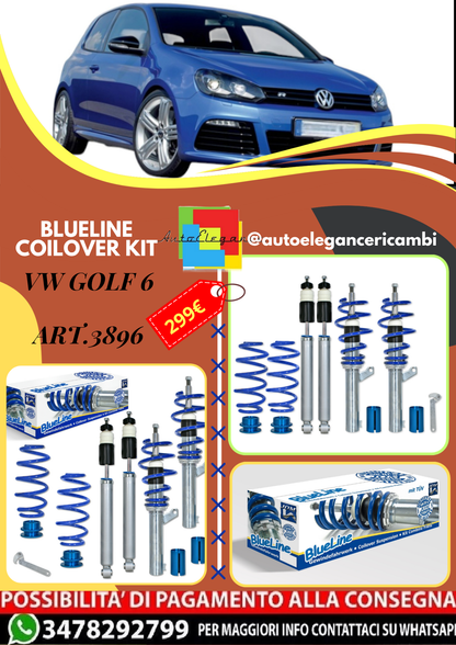 🎀Art.3896 Kit assetto sportivo a ghiera BlueLine adatto per VW Golf 6 08-12🎀