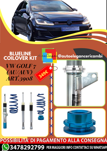 🎀Art.3908 Kit assetto sportivo ghiera BlueLine adatto per VW Golf 7 (AU/AUV)🎀