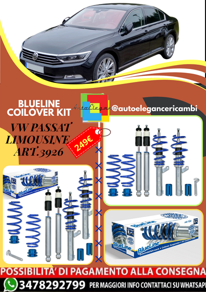 🎀Art.3926 Kit coilover BlueLine adatto per VW Passat Limousine e Variant  B7🎀