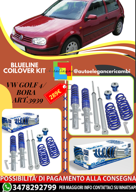 🎀Art.3939 Kit coilover sportivo BlueLine per VW Golf 4/ Bora + Variant (1J) 🎀