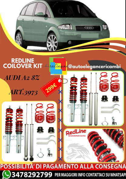 🎀Art.3973 Redline Kit assetto sportivo a ghiera adatto per Audi A2 8Z🎀