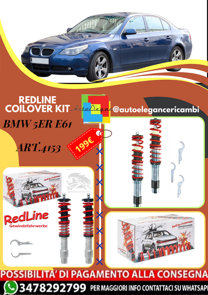 🎀Art.4153 Kit assetto a ghiera Redline adatto per BMW 5er E61 Touring🎀
