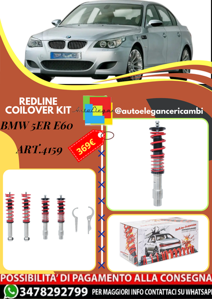 🎀Art.4159 Redline Coilover Kit adatto per BMW 5er E60 Limousine 2003 - 2010🎀